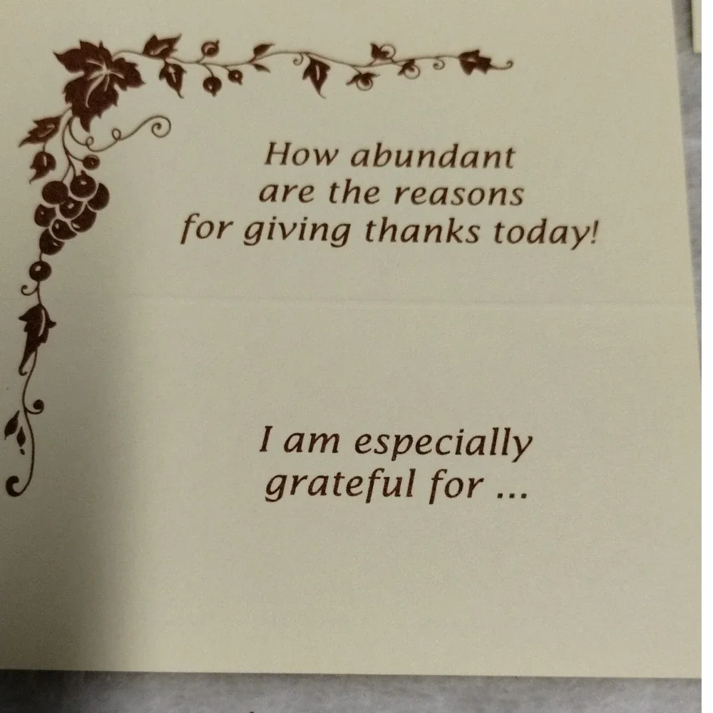 1990 Current Inc Thanksgiving Place Cards Vintage Gratitude Table‎ Decor
